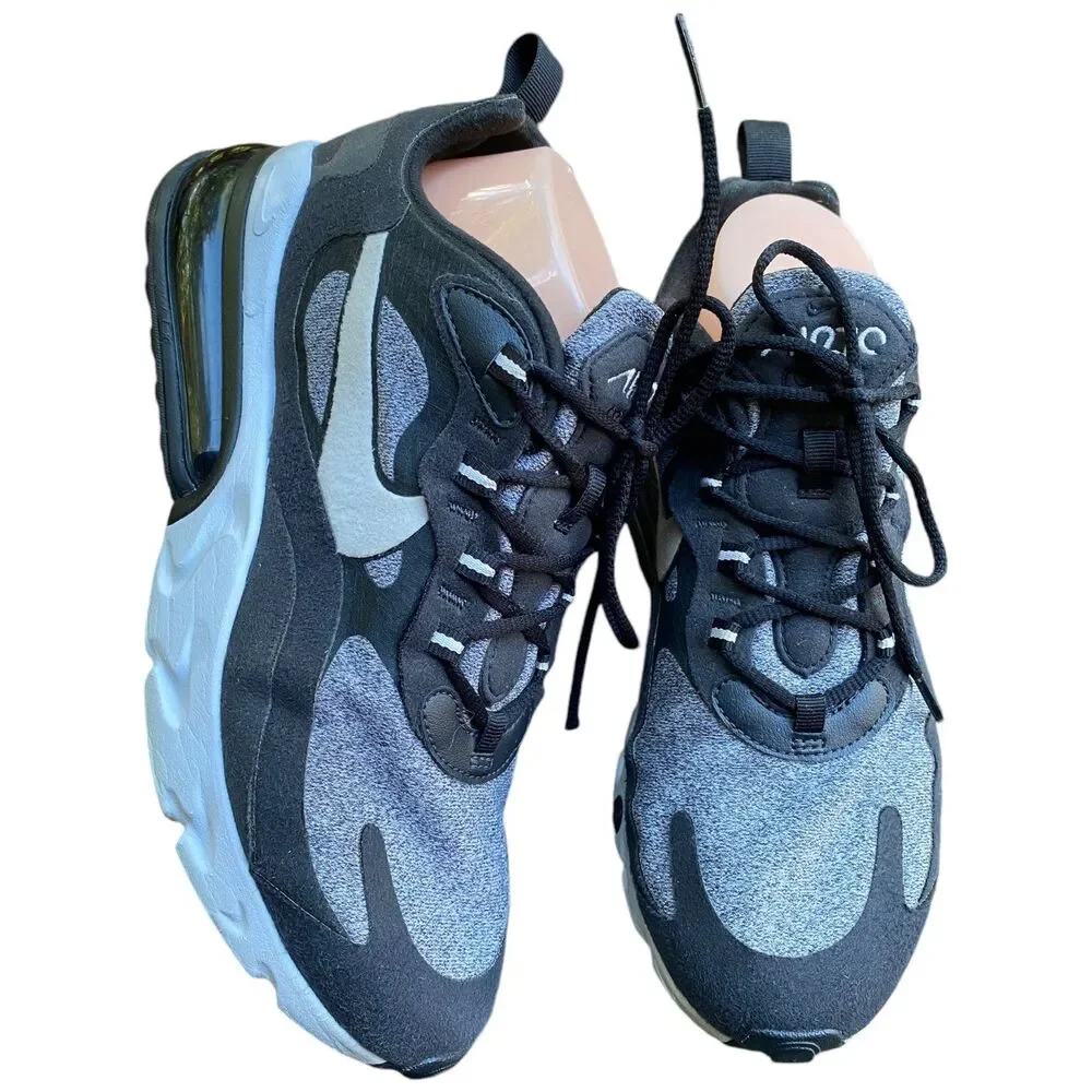 Nike Air Max 270 React AT6174-001 2019 Size to 8.5 Running Shoes Gray Black